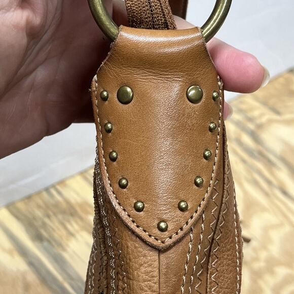 Vintage Y2K Fossil Hobo Handbag Brown Leather Purse Shoulder Bag Western - Picture 5 of 10